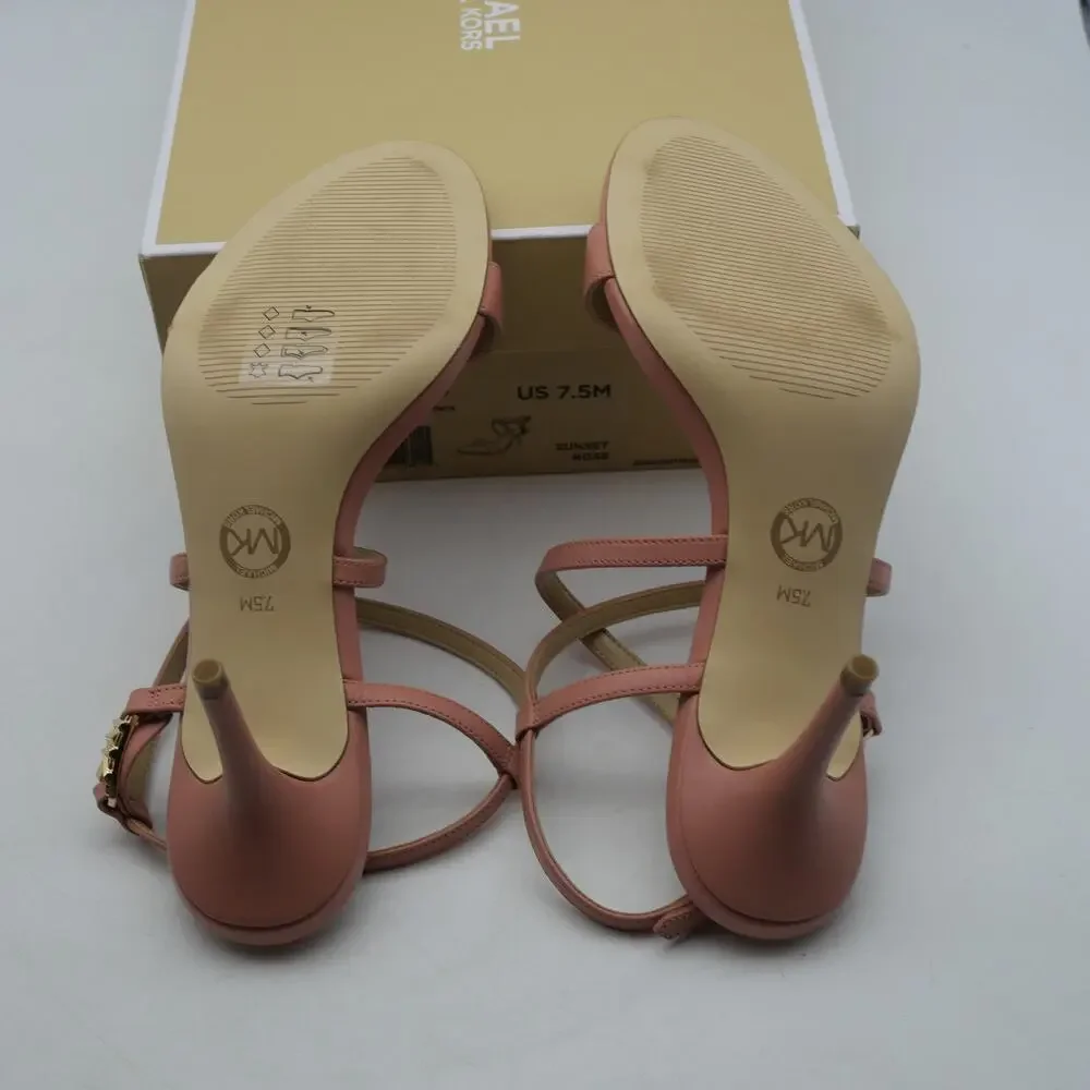 NEW Michael Kors Veronica Heeled Sandals Sunset Rose Women's 7.5